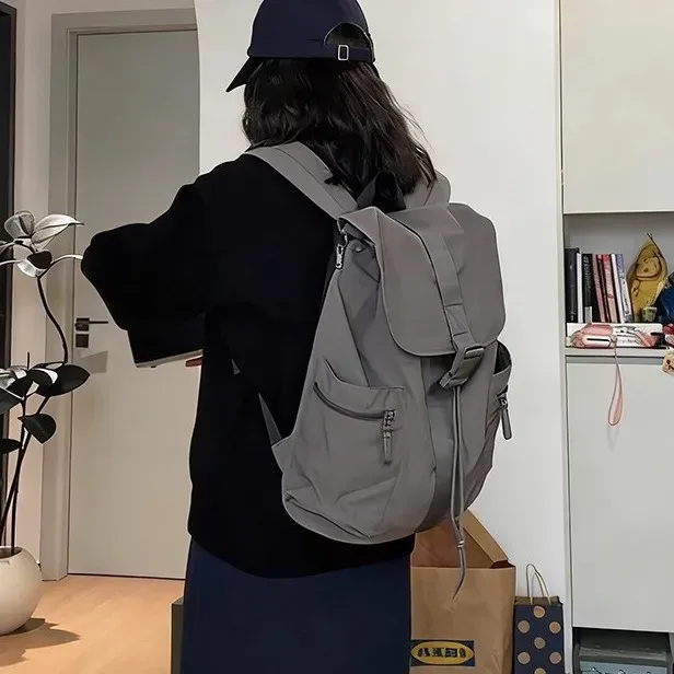 sac à dos léger en nylon pour femme, grande capacité, sac de voyage imperméable, sac d'école décontracté, sac à dos pour ordinateur portable, sac à dos de collège