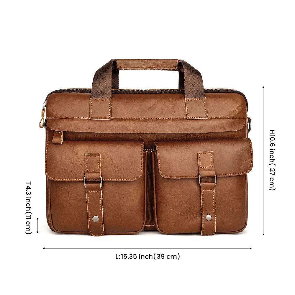 nesitu – porte-documents a4 en cuir véritable pour hommes, sac de messager d'affaires, pour ordinateur portable de 14 pouces, marron, noir, m6391