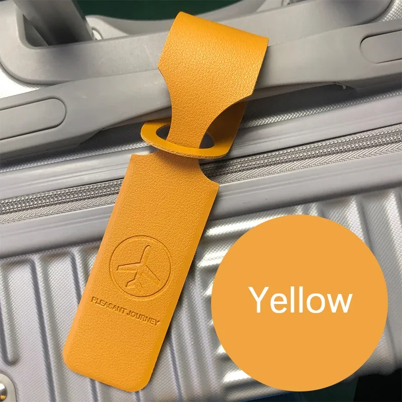 étiquette de bagage de valise en cuir, pendentif de sac à main, accessoires de voyage portables, étiquettes d'adresse d'identification de nom, nouveau, 1pc