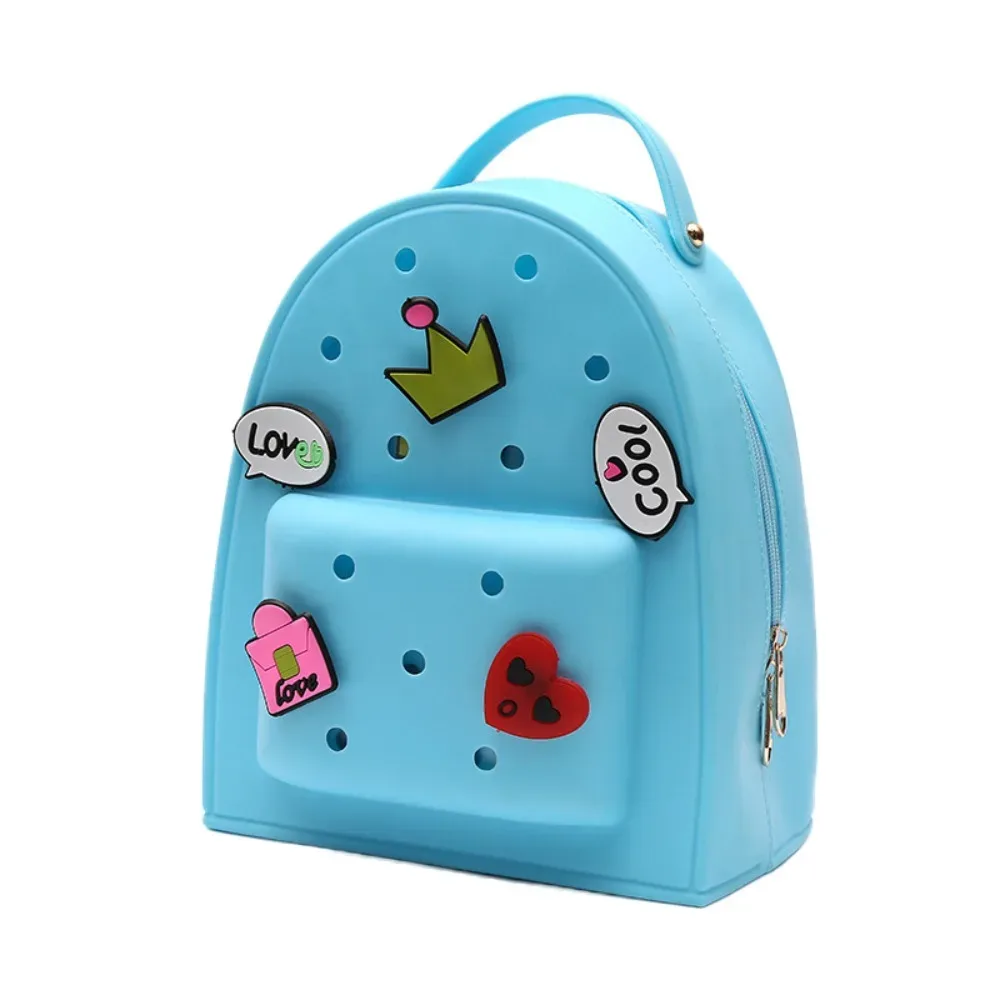 sac à dos en silicone à bretelles réglables, dessin animé, fermeture éclair, étanche, durable, doux, pour la maternelle, pour dames