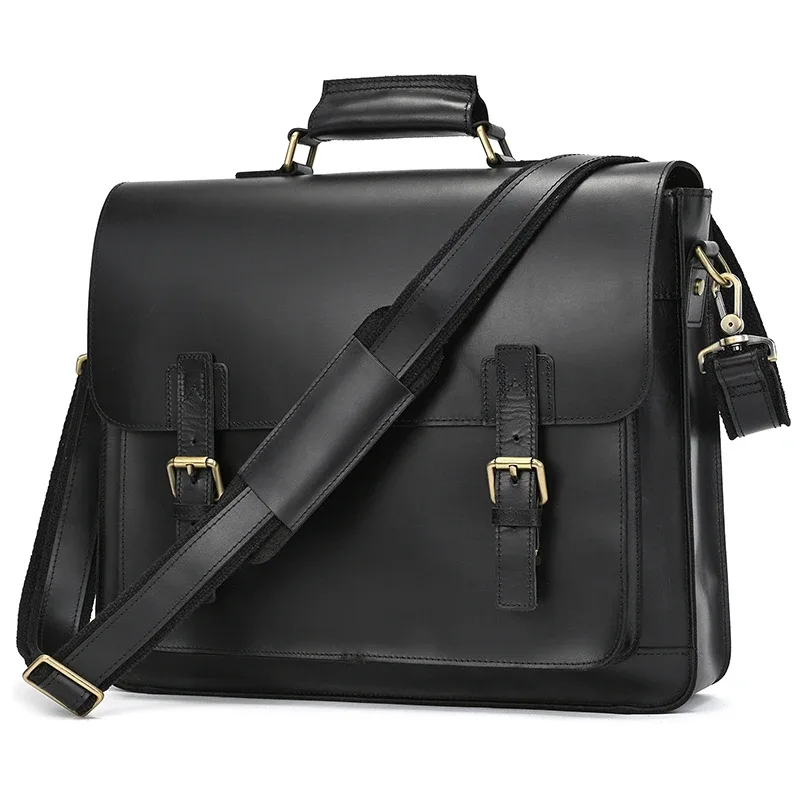 newsbirds grande capacité hommes sac en cuir véritable peau de vache hommes porte-documents sac ordinateur portable sac d'affaires pour 15.6 pouces pc sac d'ordinateur mâle