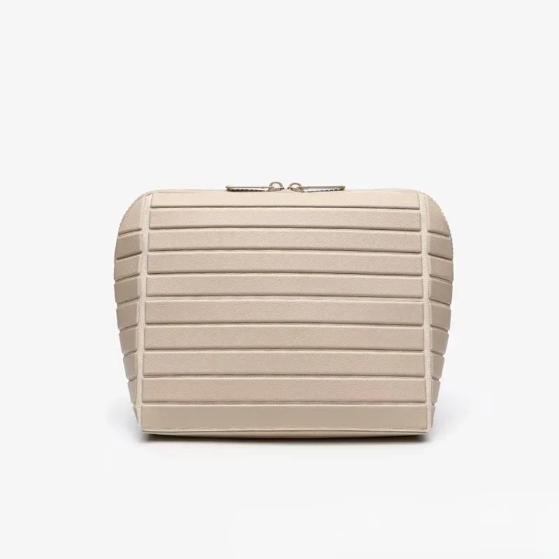 sac de rangement rayé en pvc, grande capacité, pochette de rangement pour articles de toilette de voyage en plein air, sac à cosmétiques de voyage portable, 1 pièce