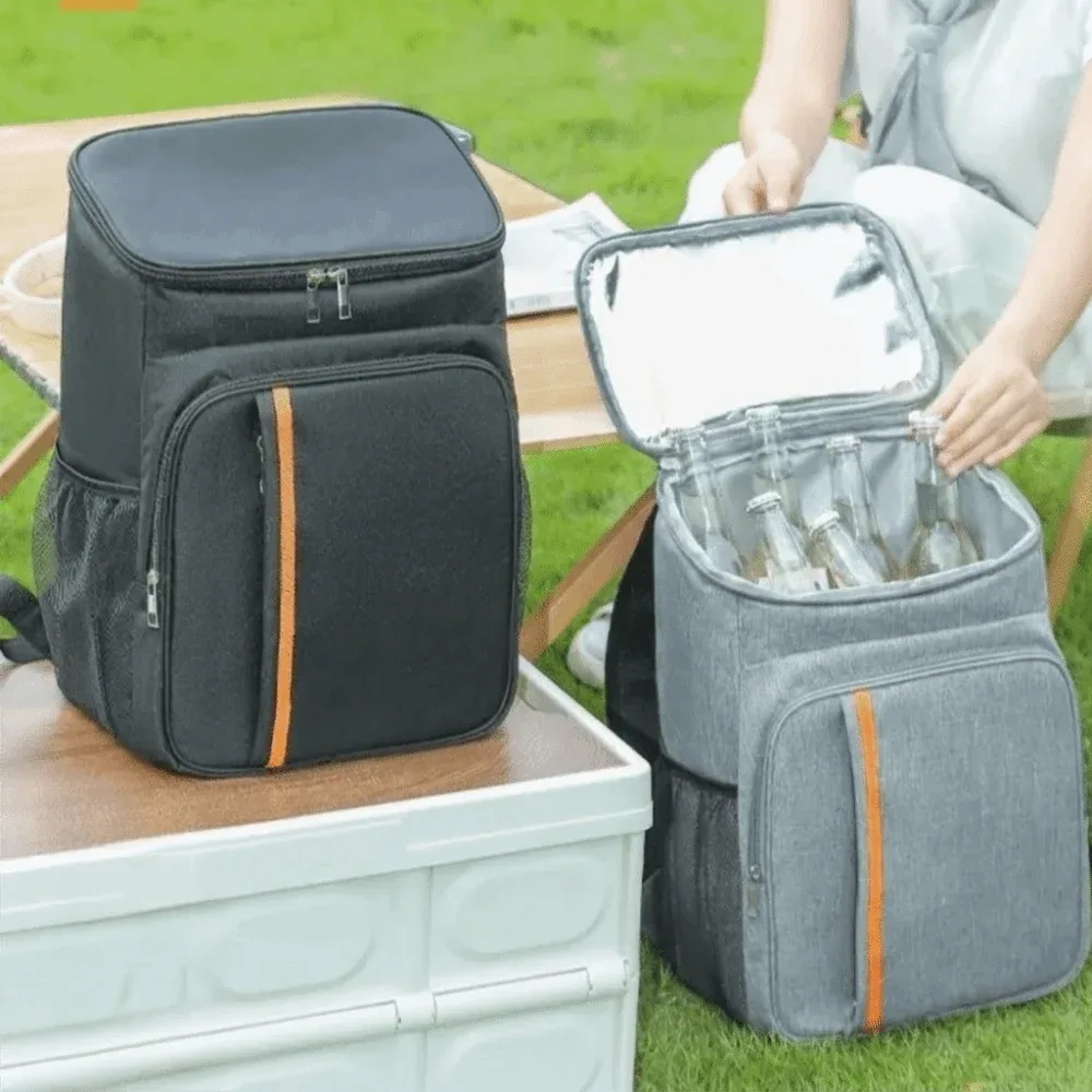 Sac à dos isotherme double épaule épaissi, sac repas thermique portable en tissu Oxford, grande capacité, sac isotherme tendance