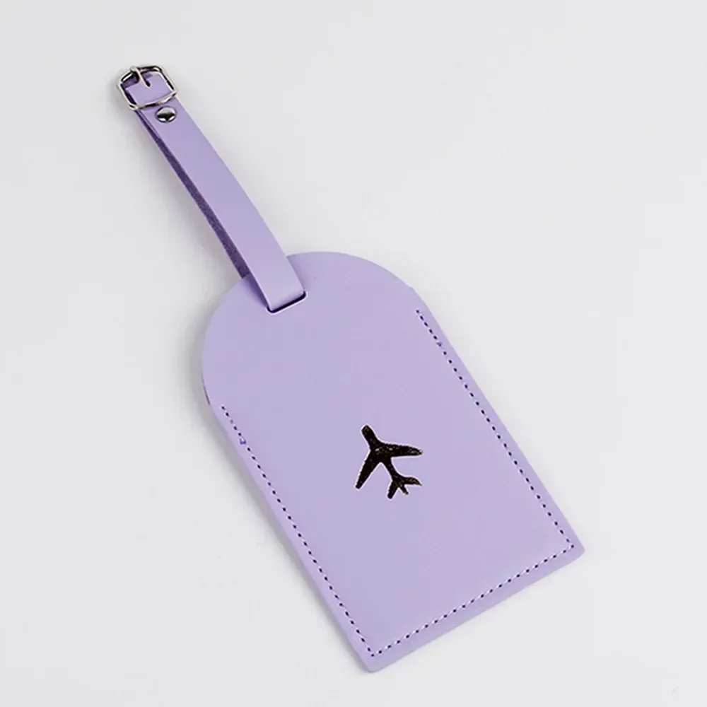 étiquette de bagage étiquette de bagage de valise en cuir pu étiquette de sac d'embarquement de bagages accessoires de voyage portables nom id porte-adresse