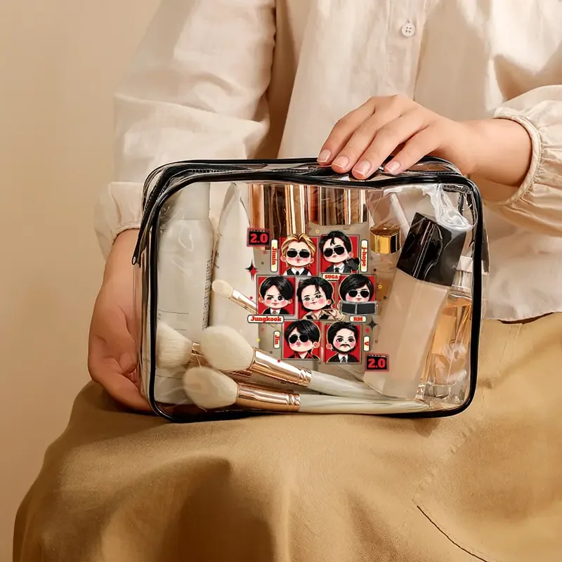 sac de toilette imperméable en pvc tendance, arirang 2.0 world tour 2026, sac de rangement transparent, cadeau pour les fans de kpop, sac de voyage, sac de plage, sac de maquillage