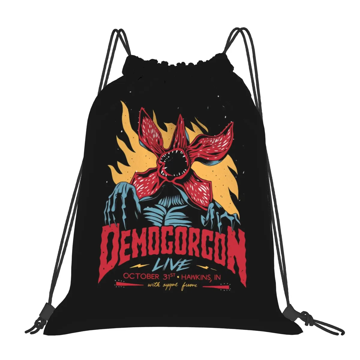 sac à dos avec cordon de serrage, série télévisée américaine, eddie munson the demogorgon, léger, pour l'école et la gym
