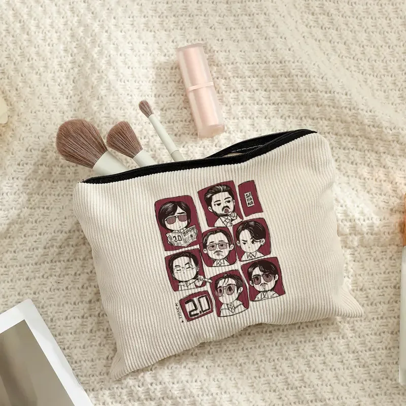 trousse de maquillage en velours côtelé arirang world tour 2026, pochette multifonctionnelle à fermeture éclair pour femme, sac de rangement de voyage idéal, cadeaux pour fans k-pop