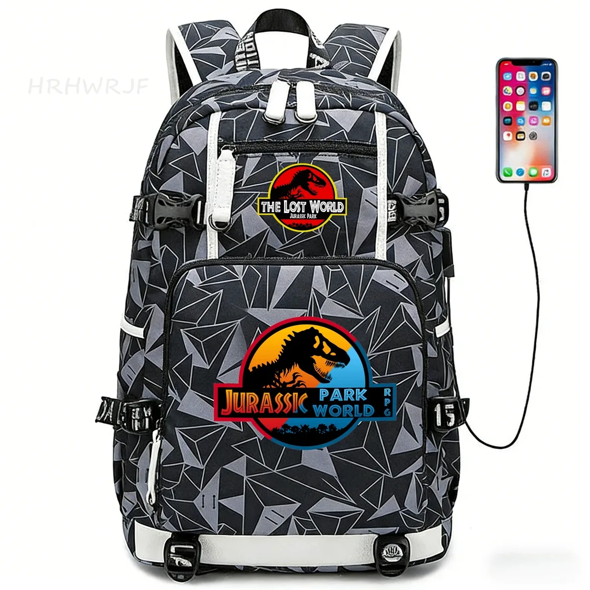 sacs à dos jurassic world park, sac à dos tactique pour ordinateur portable, multifonctionnel, durable, pour voyage en plein air, randonnée, sac à bandoulière