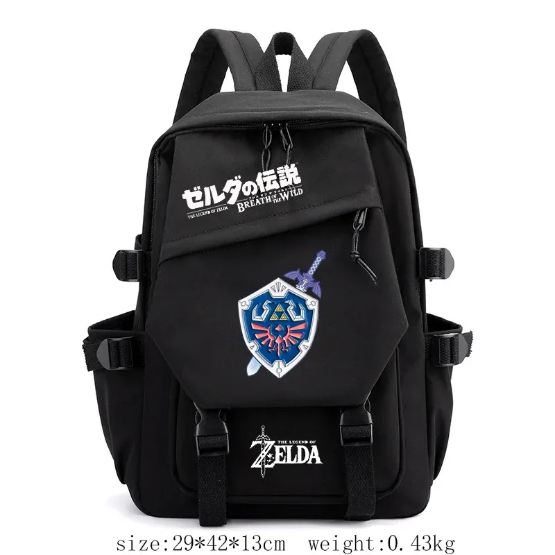 sac à dos étudiant the legend of zelda, sac à bandoulière décontracté pour l'extérieur, sac à dos tendance personnalisé grande capacité mochilas
