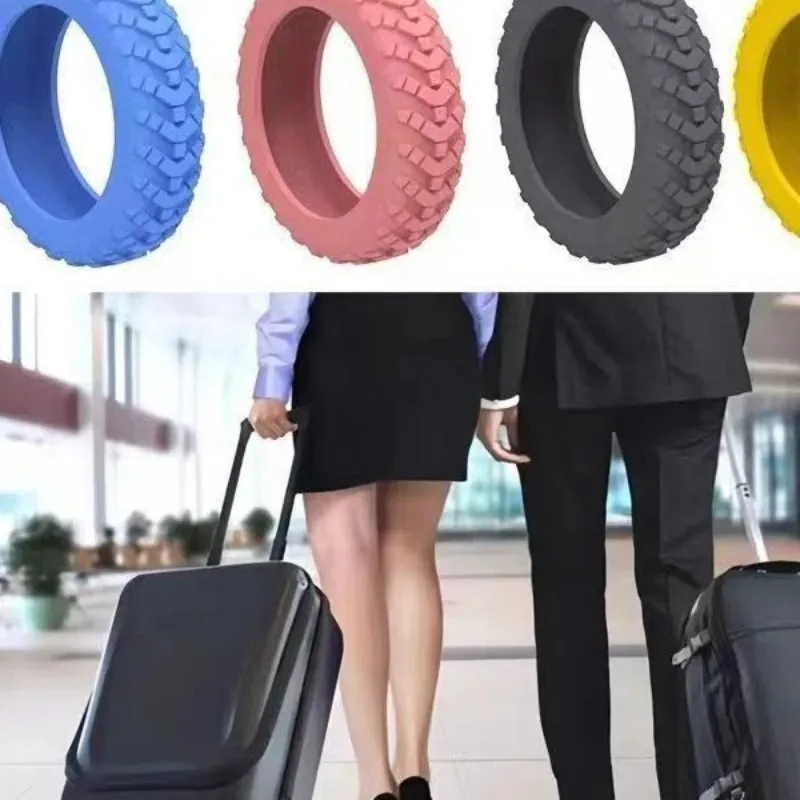 housses de roues de bagages en silicone, 16 pièces, protection de roulettes de valise à réduction de bruit et d'absorption des chocs, pour chaises de bureau