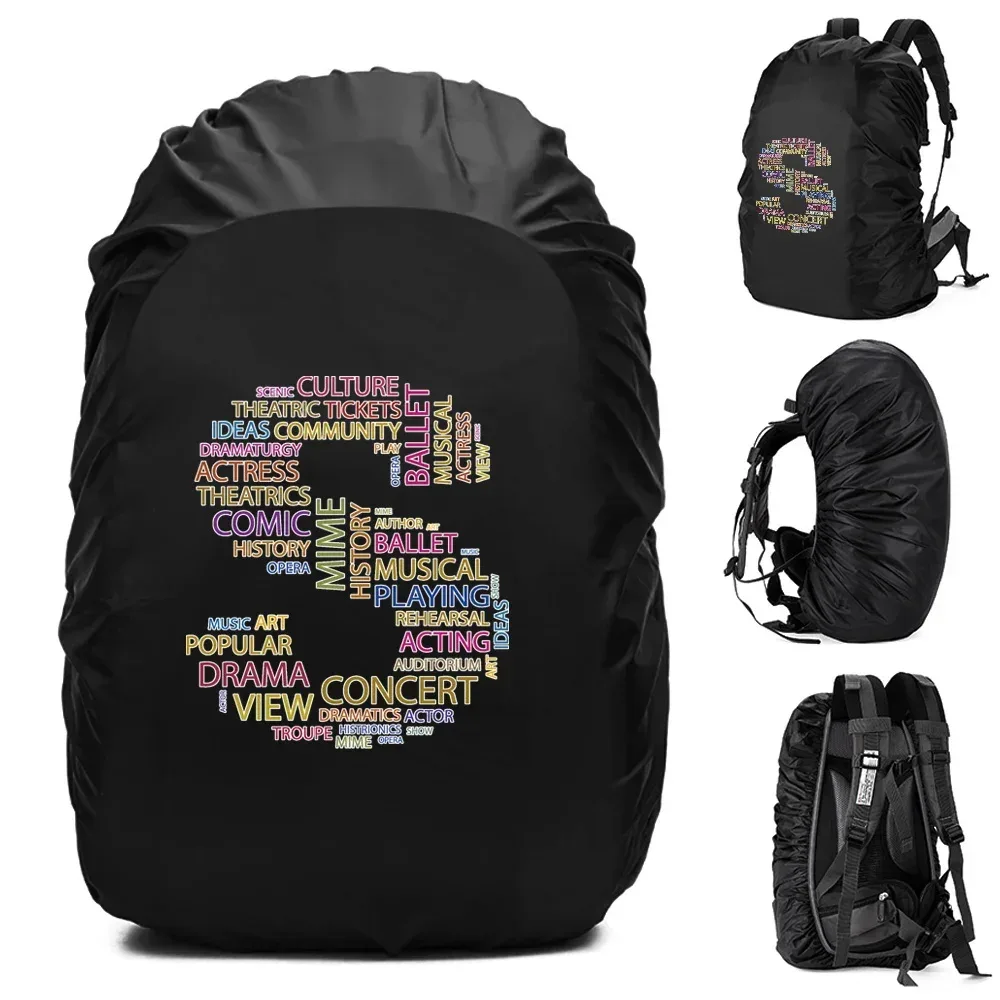 sac à dos imperméable pour homme, housse de pluie, camping en plein air, randonnée, escalade, sac à dos anti-poussière, texte imprimé, 20-70 l