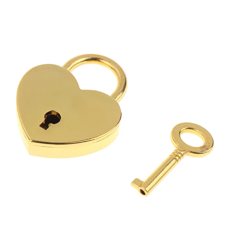 1 ensemble de cadenas en forme de cœur, serrures de matériel pour bagages avec serrure à clé pour voyage, boîte à bijoux de mariage, journal intime, valise, cadeau de noël