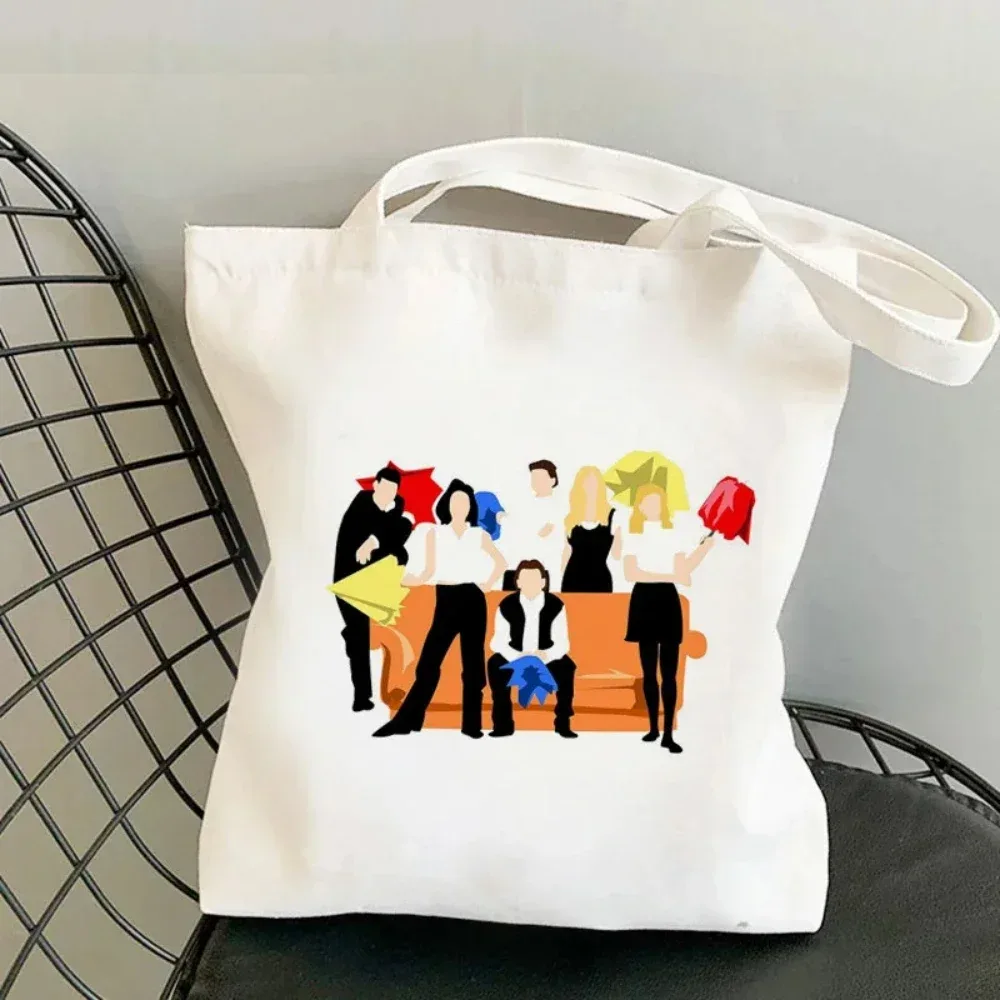 mode amis émission de télévision inspiré toile sac fourre-tout femmes décontracté style de rue harajuku shopper sac à main usage quotidien idée cadeau