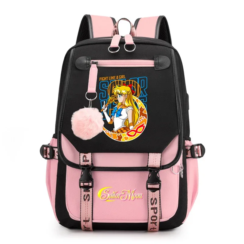 sac à dos décontracté sailor moon pour adolescentes, sac à dos scolaire pour étudiantes