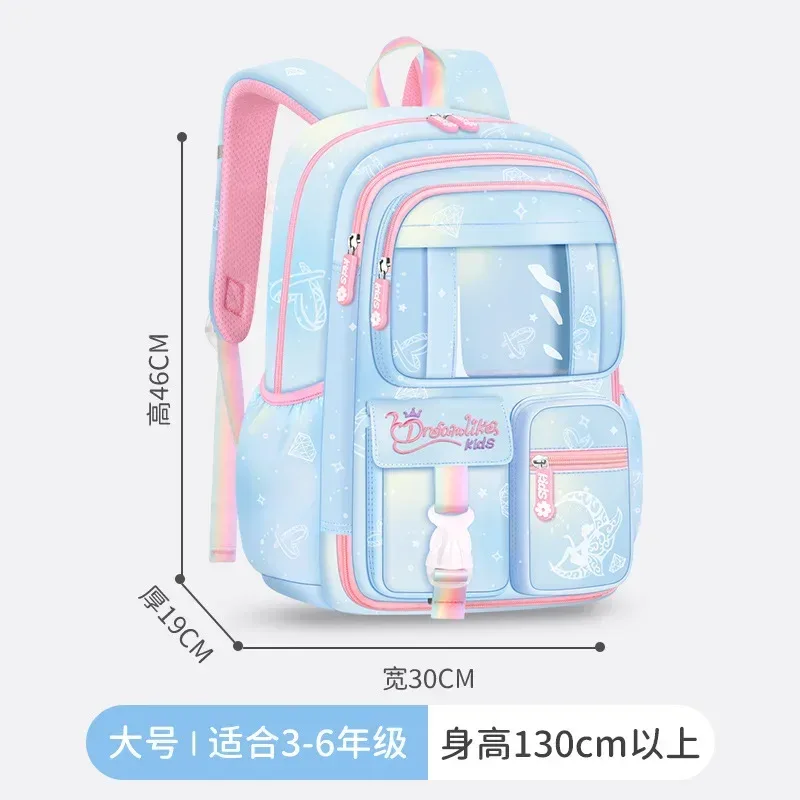 sac à dos scolaire ultra-léger grande capacité anti-éclaboussures à ouverture par porte de réfrigérateur pour écolière primaire