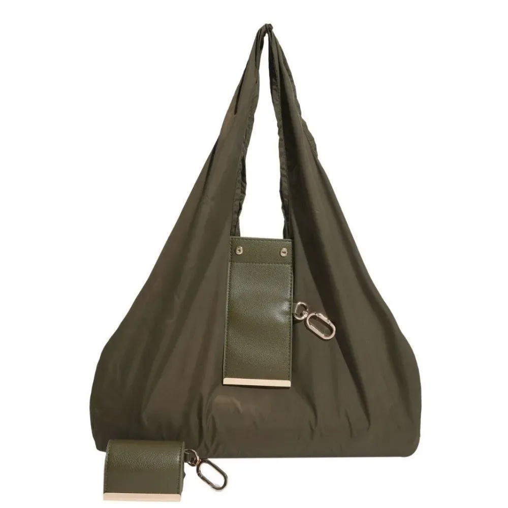 mini sac fourre-tout porte-clés réutilisable, léger, grande capacité, pliable, sac de courses, porte-clés, sac réutilisable extensible écologique