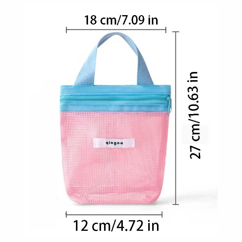 sac à cosmétiques portable en maille multicolore, pochette de rangement transparente pour voyage