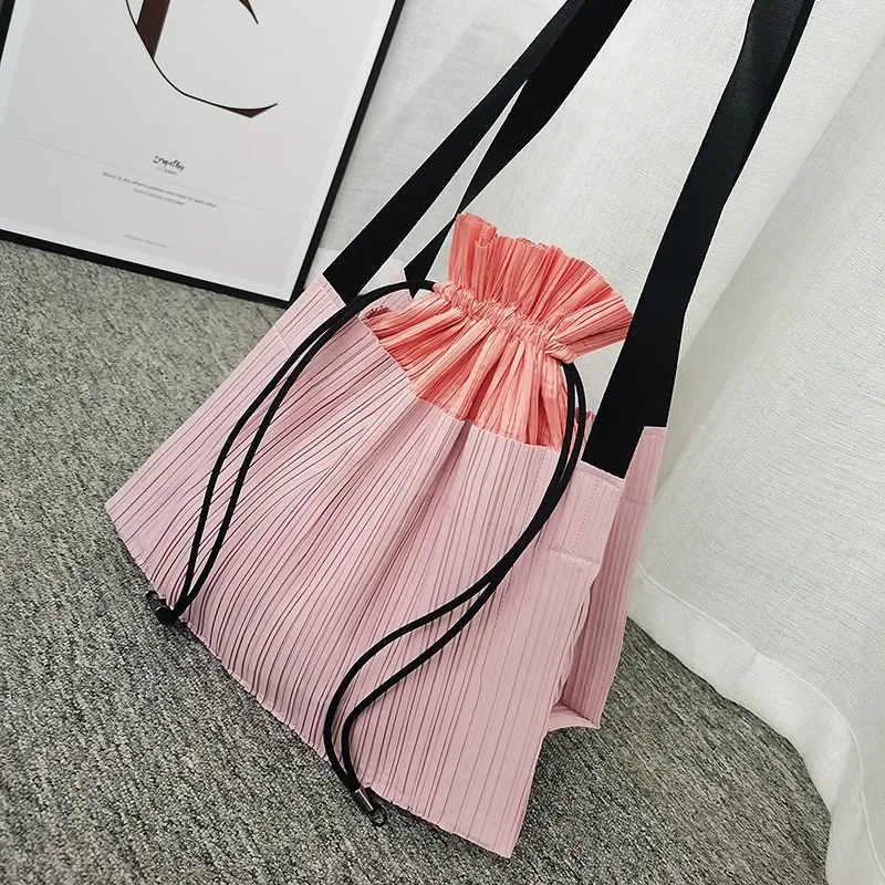 miyake – sac à main multifonctionnel plissé avec cordon de serrage, rangement simple de grande capacité, sacs à dos de voyage à bandoulière pour femmes