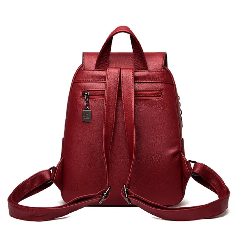 nouveau créateur de mode coréen pour femmes sac à dos en cuir souple grande capacité double sacs à bandoulière sac d'école sacs à dos de voyage décontractés