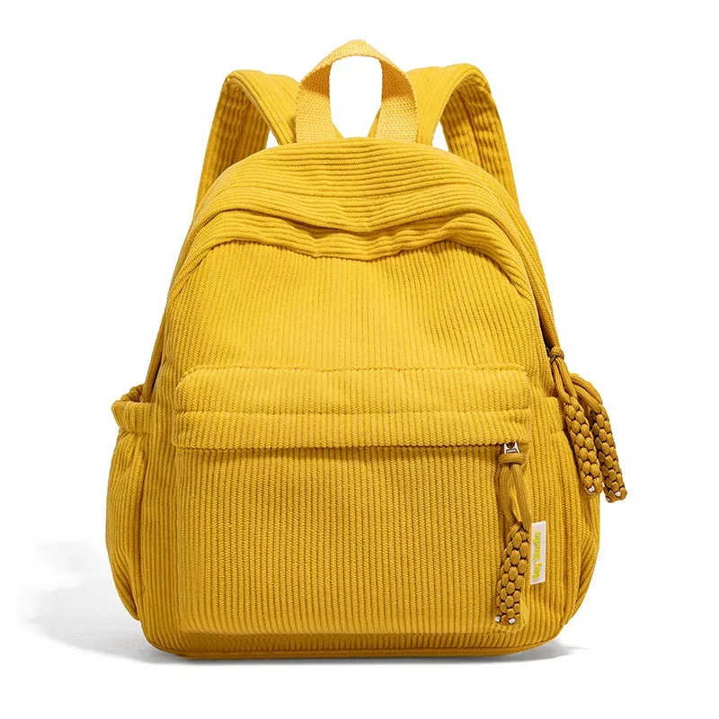 Sac à dos japonais décontracté Simple multifonctionnel voyage Shopping grande capacité velours côtelé petit sac à dos femme