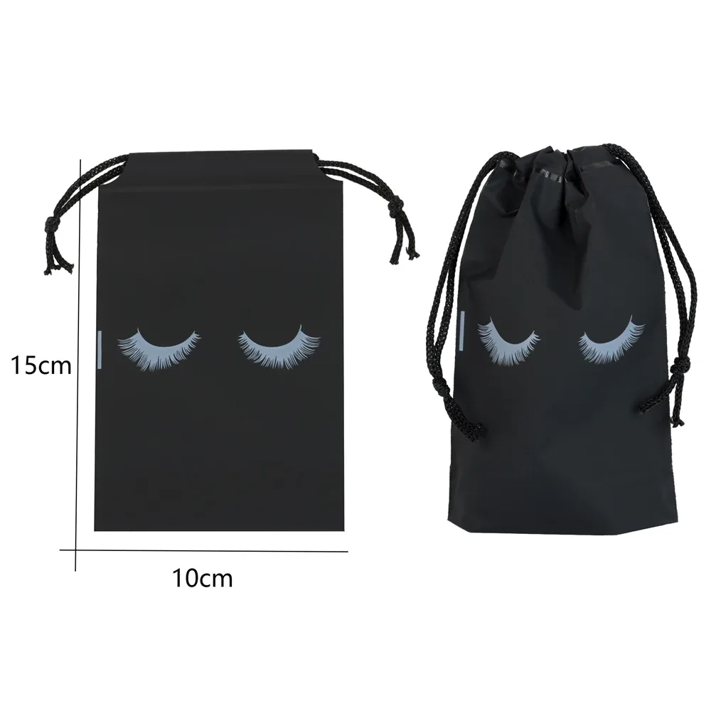 sacs de rangement pour soins post-cils, 30 pièces, avec cordon de serrage, pochette d'emballage de voyage en plastique eva étanche, accès aux extensions de cils