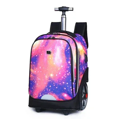 sacs à dos à roulettes pour adolescents, sacs à dos scolaires à roulettes pour filles, sacs à dos à port de charge usb, bagages à roulettes
