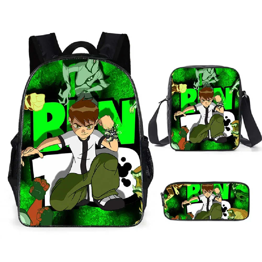 sac à dos hacker pour adolescents ben 10, sac à dos pour étudiants, sac à dos de dessin animé, sac à bandoulière pour stylos