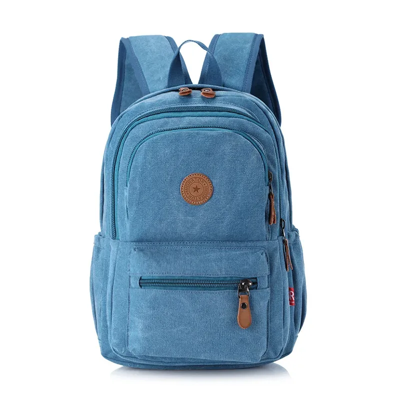 version coréenne sac à dos à la mode sac à dos en toile décontracté unisexe voyage ordinateur sac d'école grande capacité rétro étudiant sac à dos