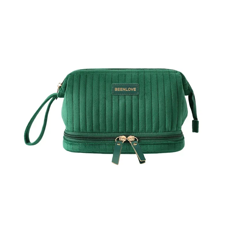 sac de rangement de maquillage portable, grande capacité, trousse à cosmétiques multi-compartiments pour pinceaux, cosmétiques, rangement de voyage