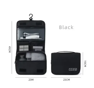 trousse de toilette portable en tissu oxford pour hommes et femmes, organisateur de voyage étanche à suspendre