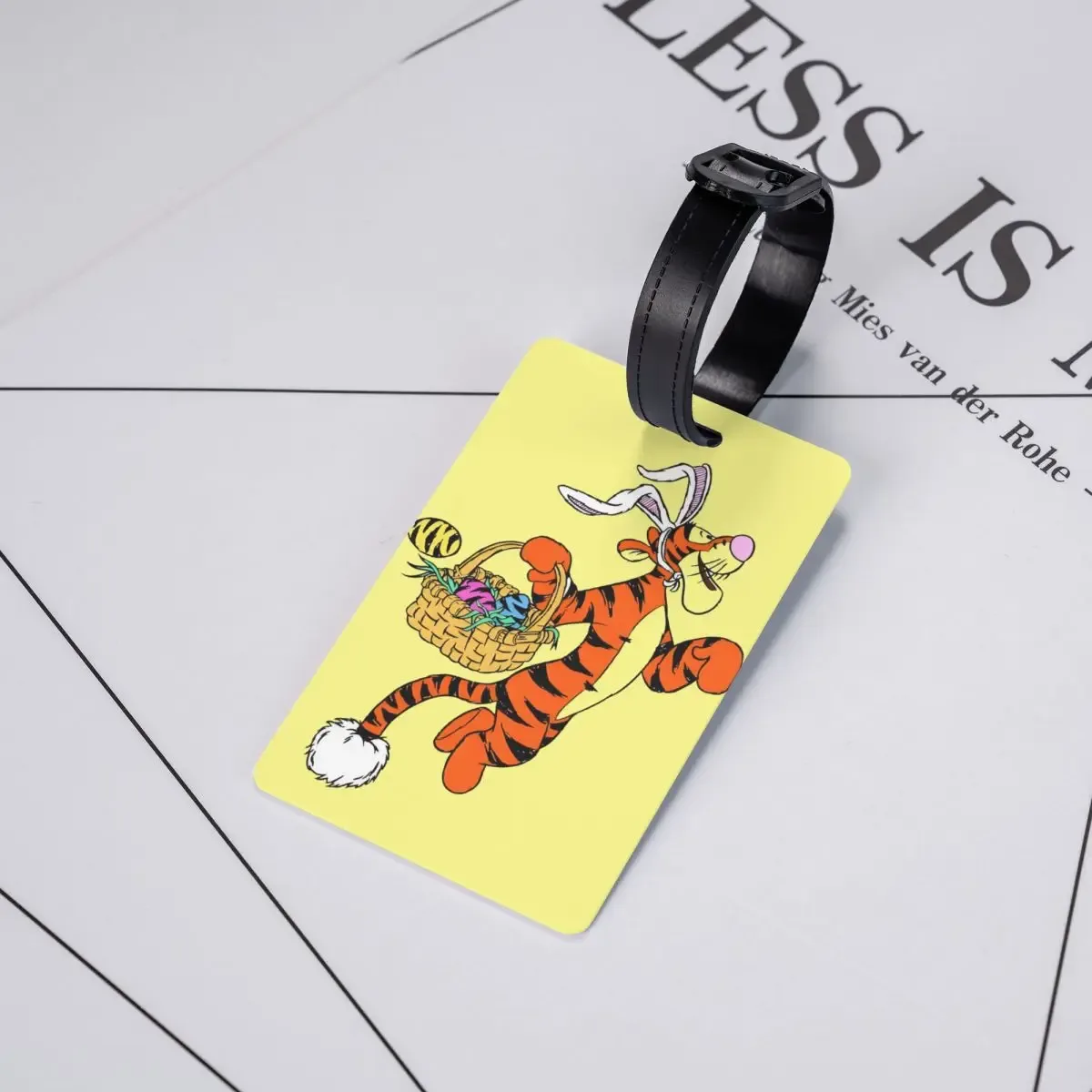 étiquette de bagage personnalisée avec dessin animé tigger et winnie l'ourson, protection de la vie privée, étiquettes de bagages, étiquettes de sac de voyage, étiquettes de valise