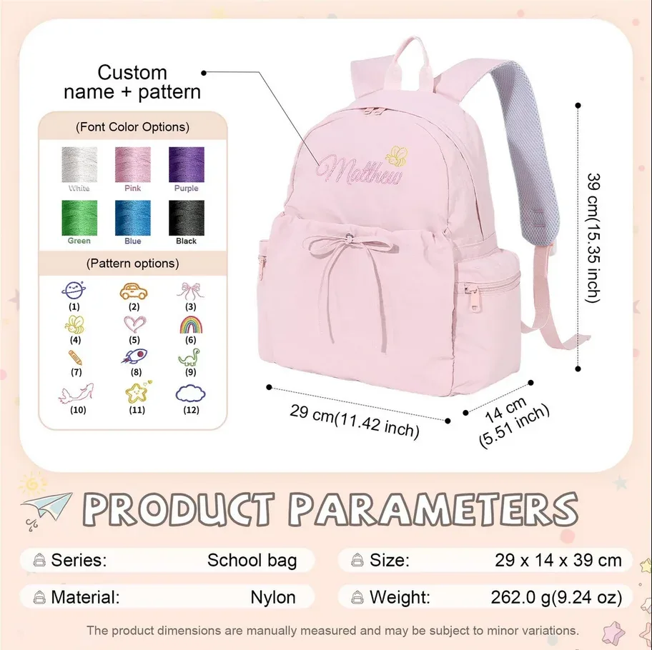 sac à dos personnalisé pour tout-petits avec nom, sac à dos monogrammé pour enfants, sac d'école pour filles et garçons, sac à dos préscolaire pour enfants