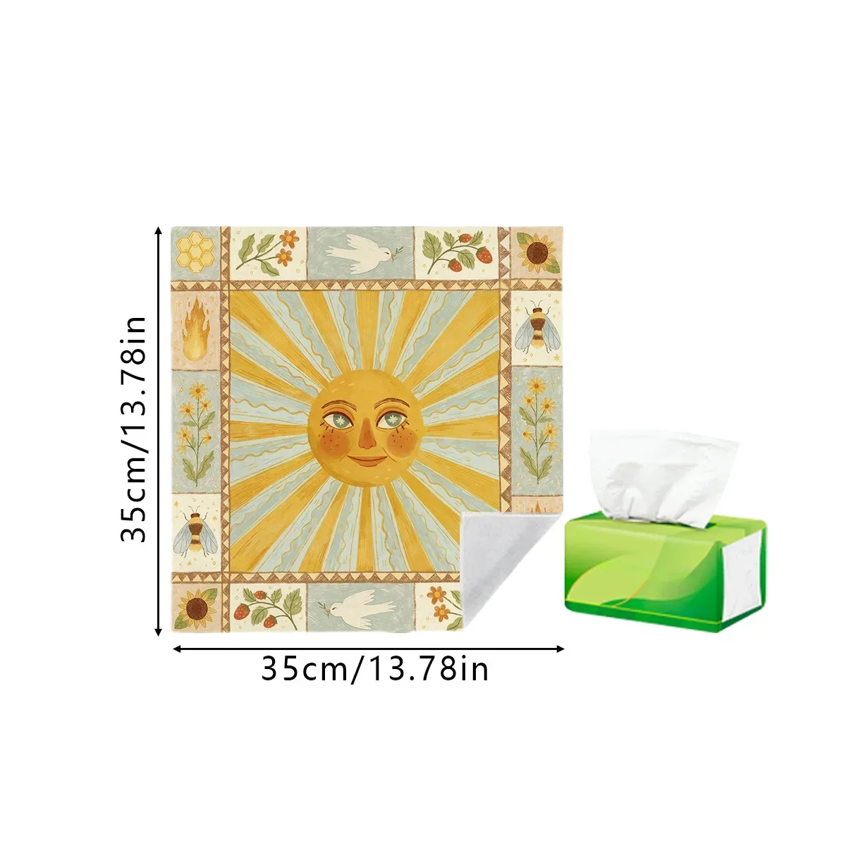 tissu d'emballage magique auto-adhésif à motif soleil, sac de maquillage auto-adhésif, pochette de rangement portable pour housse de protection d'appareil photo