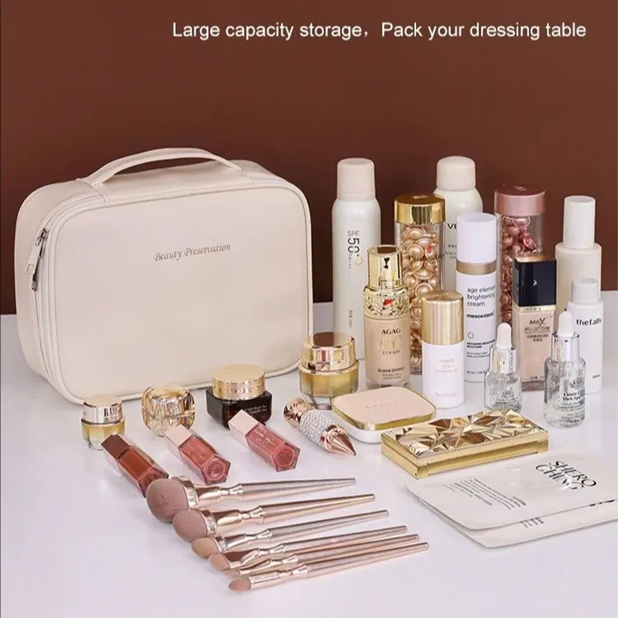 nouvelle trousse de toilette pour femme, sac de rangement portable, grande capacité, trousse de maquillage de luxe, organiseur de voyage, accessoires essentiels