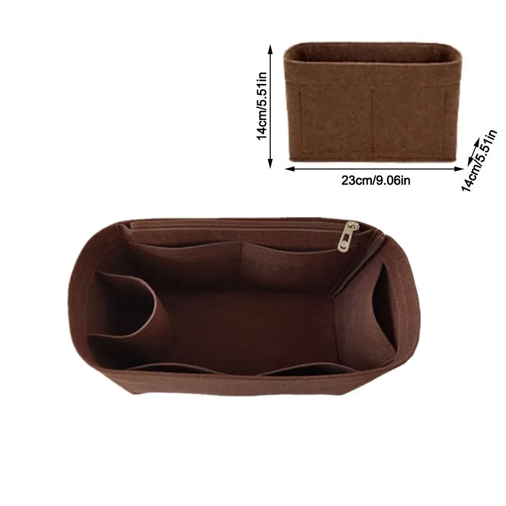 sac d'insertion en feutre grande capacité avec fermeture éclair, organisateur de sac à main multi-poches, sac intérieur doublé pour lv speedy25/30/35/gentlewoman