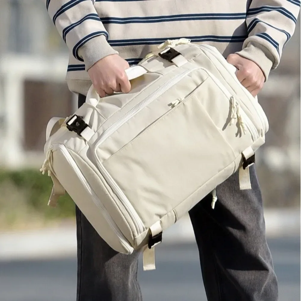 sac à dos de bagage léger de style boîte, sac à dos de voyage unisexe de grande capacité avec sac à chaussures, sac à dos de cabine anti-rayures pour collège