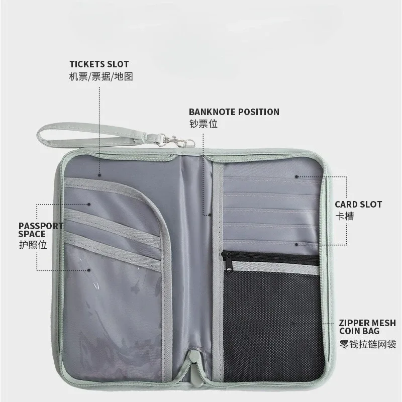 porte-passeport de voyage portable, élégant, grande capacité, portefeuille à main, porte-cartes de crédit, pochette pour documents de voyage