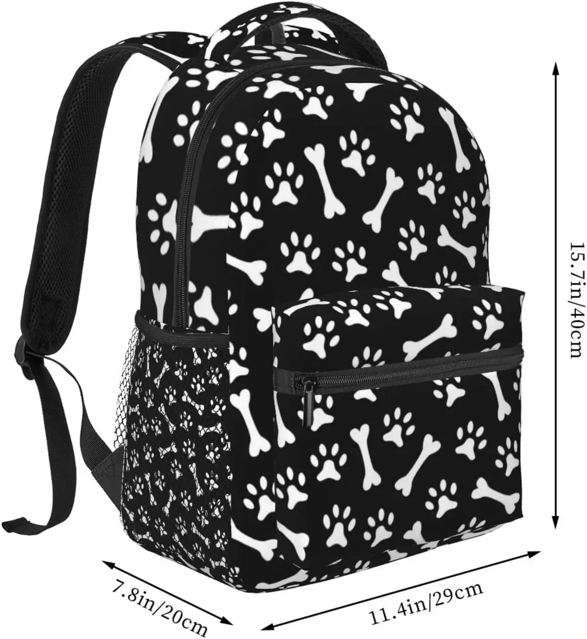 Sac à dos imprimé patte de chien coloré, sacs à livres mignons, sac pour ordinateur portable, sacs initiés, voyage, randonnée, camping, sac à dos pour hommes et femmes