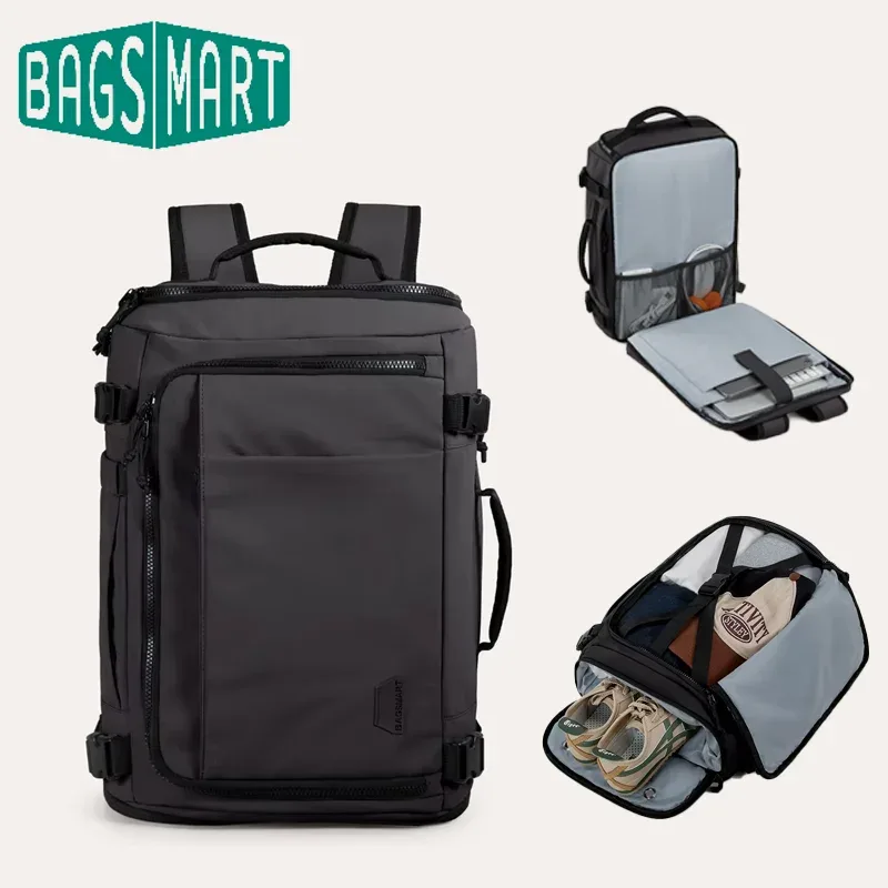 bagsmart – sac à dos pour hommes, pour cabine, valise de grande capacité, sacs à dos de voyage, sac à dos étanche pour ordinateur portable