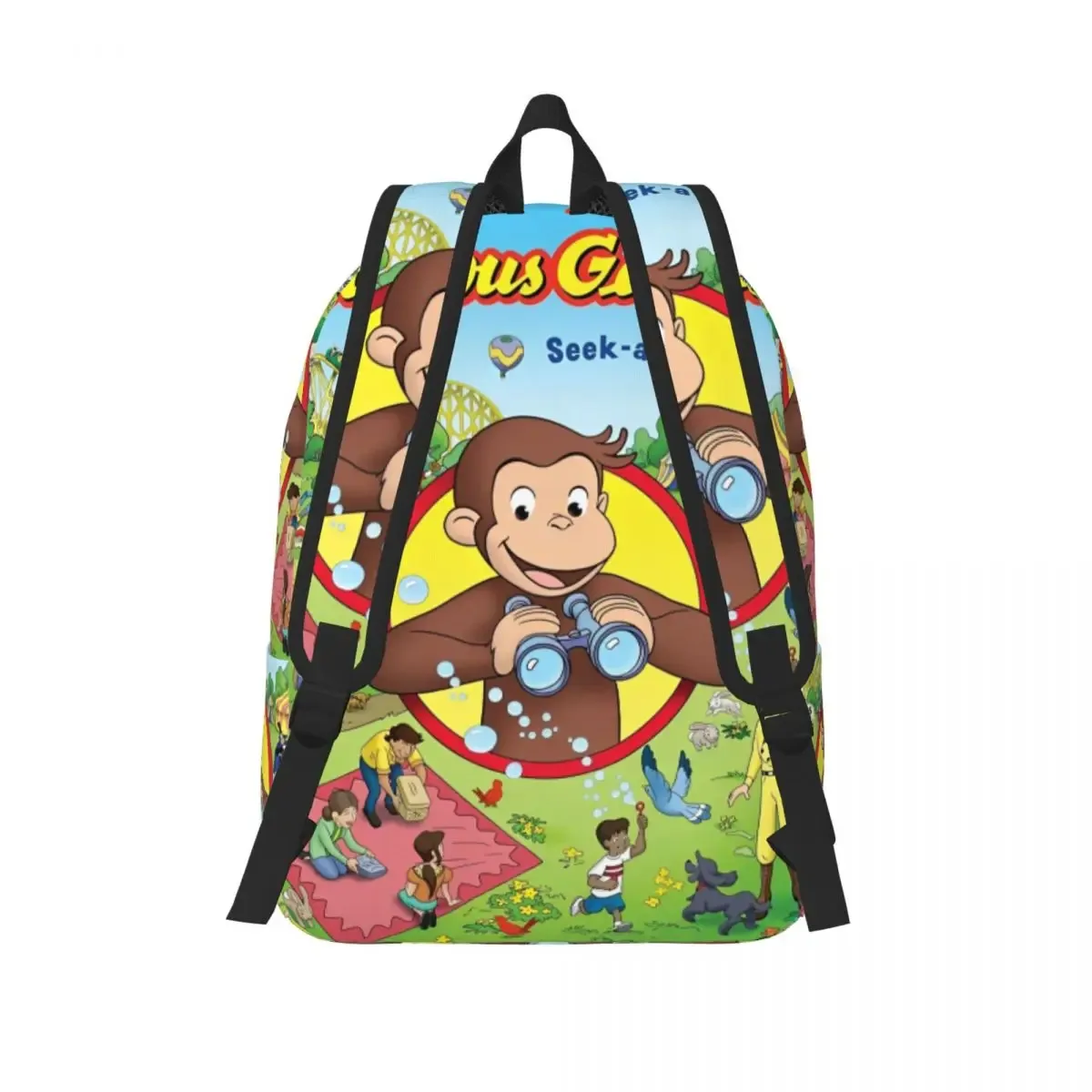 curieux george singe dessin animé classique sac à dos en plein air étudiant randonnée voyage série tv sac à dos hommes femmes collège sac à bandoulière