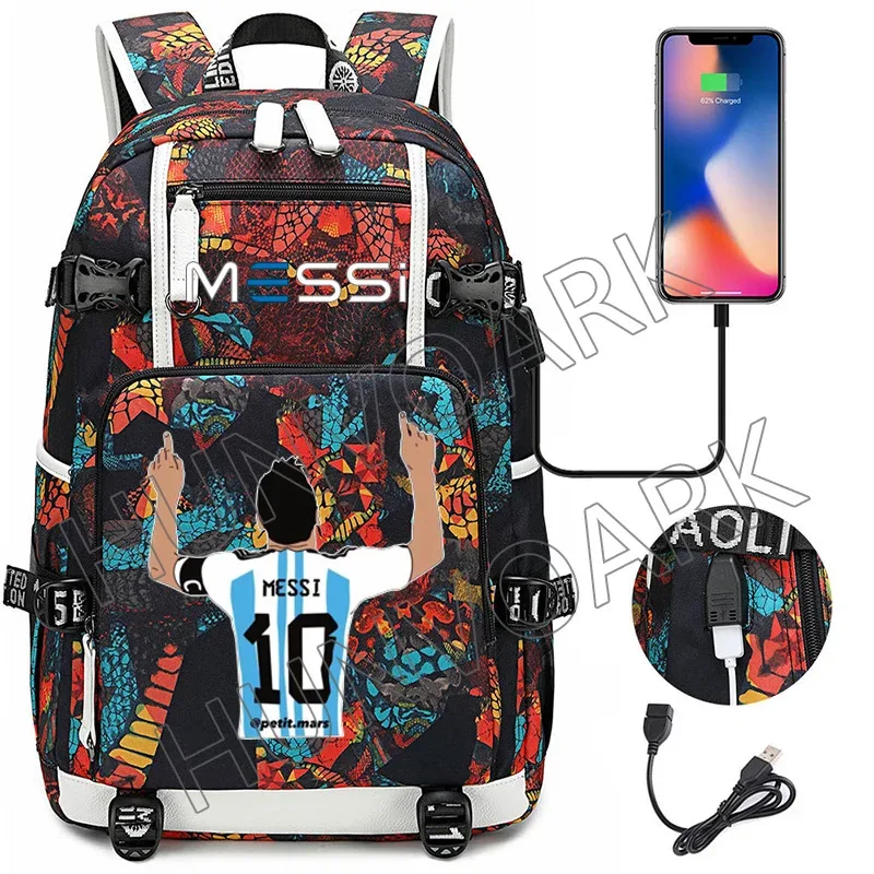 messi-sac à dos camsolomon pour adolescents, sac d'école pour filles, garçons, femmes, hommes, cartable pour étudiants du milieu, grand ordinateur portable