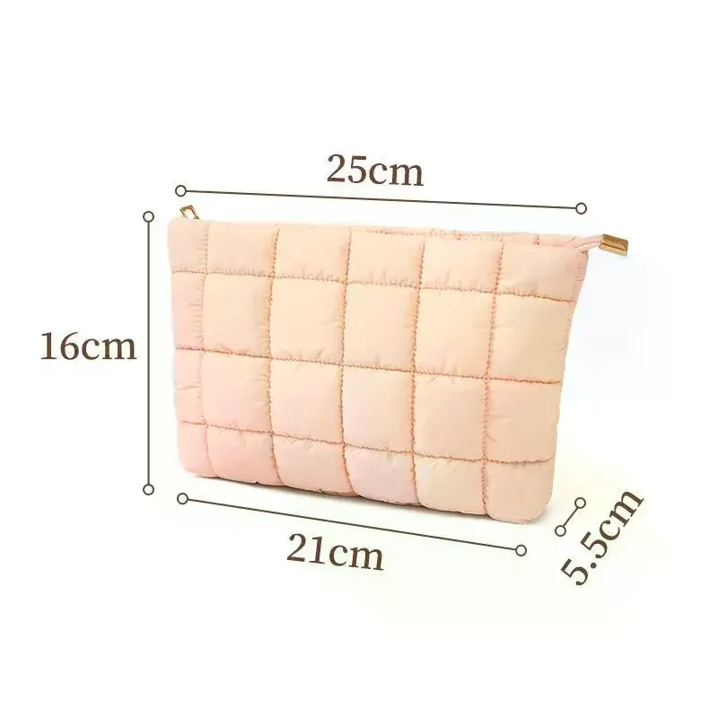 trousse de toilette matelassée douce avec fermeture éclair résistante, organiseur portable pour le maquillage quotidien, sac de rangement pour voyage, cadeaux pour femmes