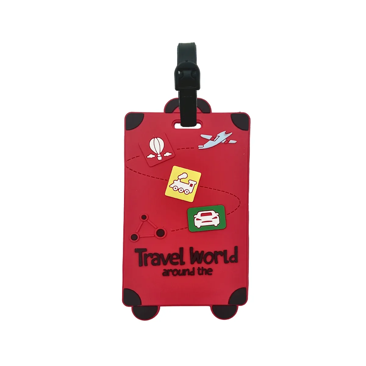 étiquettes de bagage de voyage en silicone – porte-badge et carte d'identité, anti-contrefaçon, accessoires d'avion de couleur unie