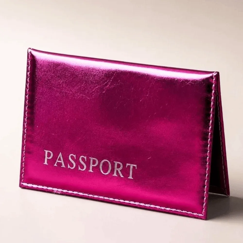 porte-passeport en cuir pu tendance, imperméable, brillant, avec paillettes, porte-cartes de crédit, multifonction, pour voyages d'affaires
