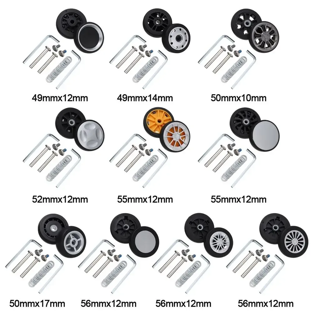 roues de remplacement avec vis pour valise de voyage, kit de réparation d'essieux, roulette silencieuse, bricolage, 2 pièces