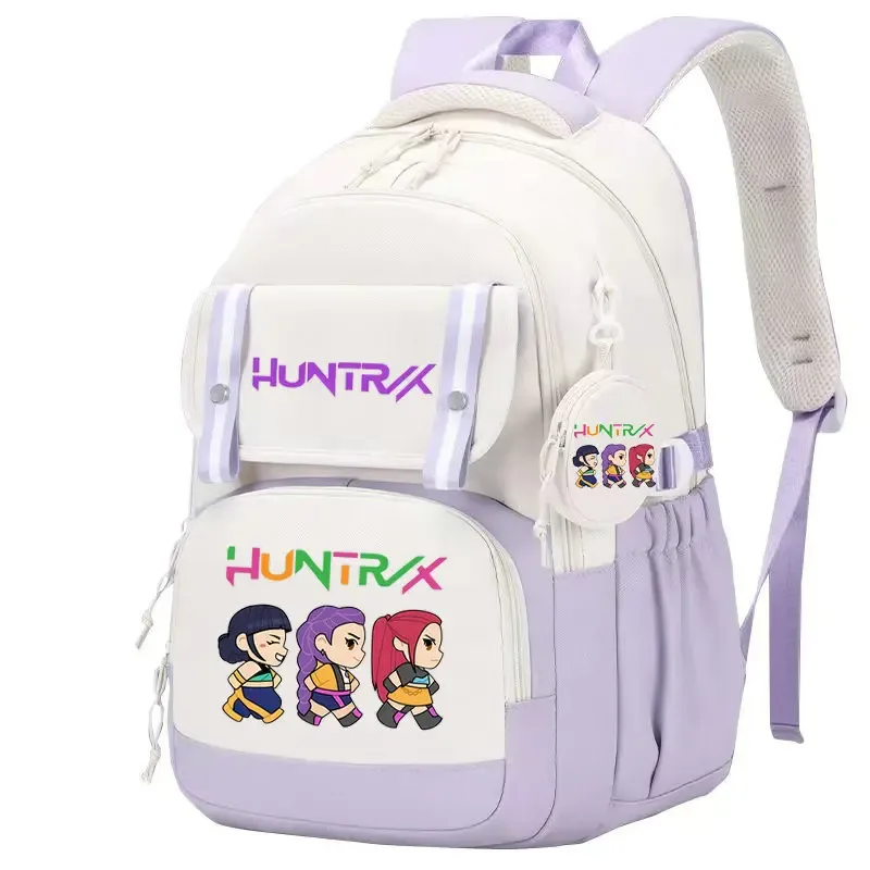 mochila kpop demon hunters – sac à dos imprimé léger, cartable pour fille, sac de voyage décontracté pour les déplacements