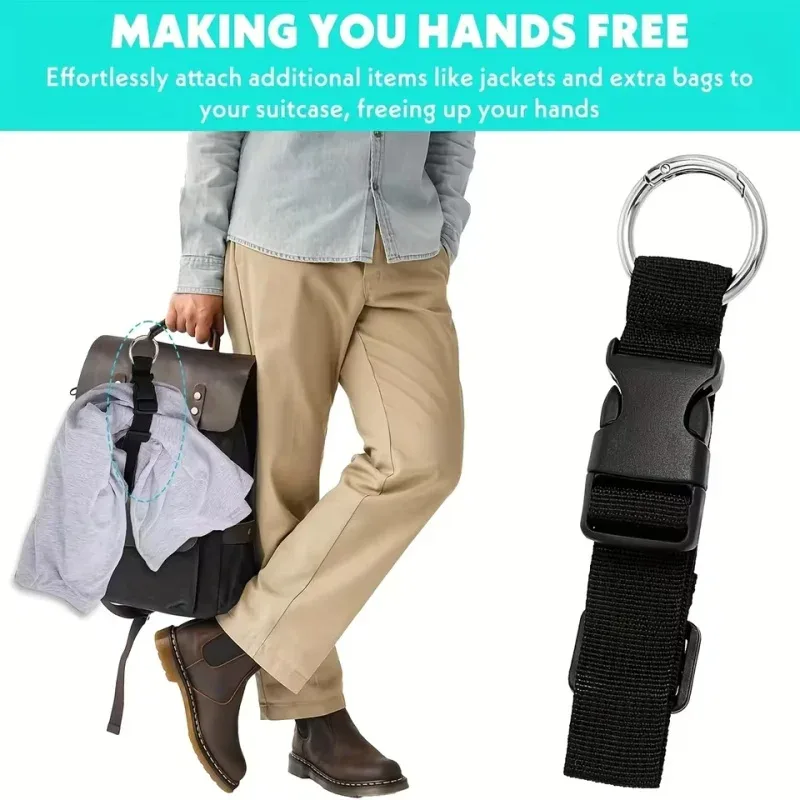 sangle de fixation pour bagages de voyage, sangle externe pour sac à dos, sangle portable avec boucle de déverrouillage, sangle de bagage pour sac supplémentaire, support de veste