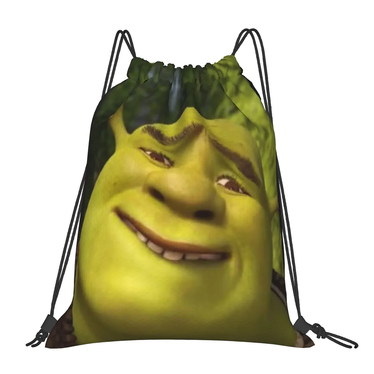 sac à dos à cordon shreks memes, sac de sport résistant à l'eau, sac à cordon avec visage drôle d'anime pour le yoga, 36 cm (largeur) x 43 cm (hauteur)