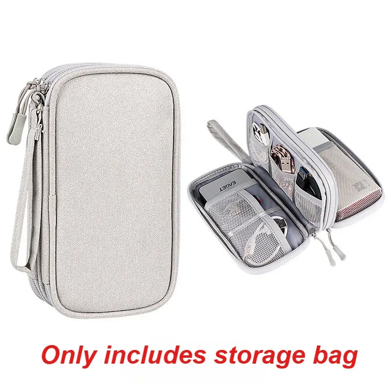sac de rangement de voyage double couche, adapté au stockage de produits de toilette, d'accessoires cosmétiques, de câbles électroniques et de petits outils, 1 pièce