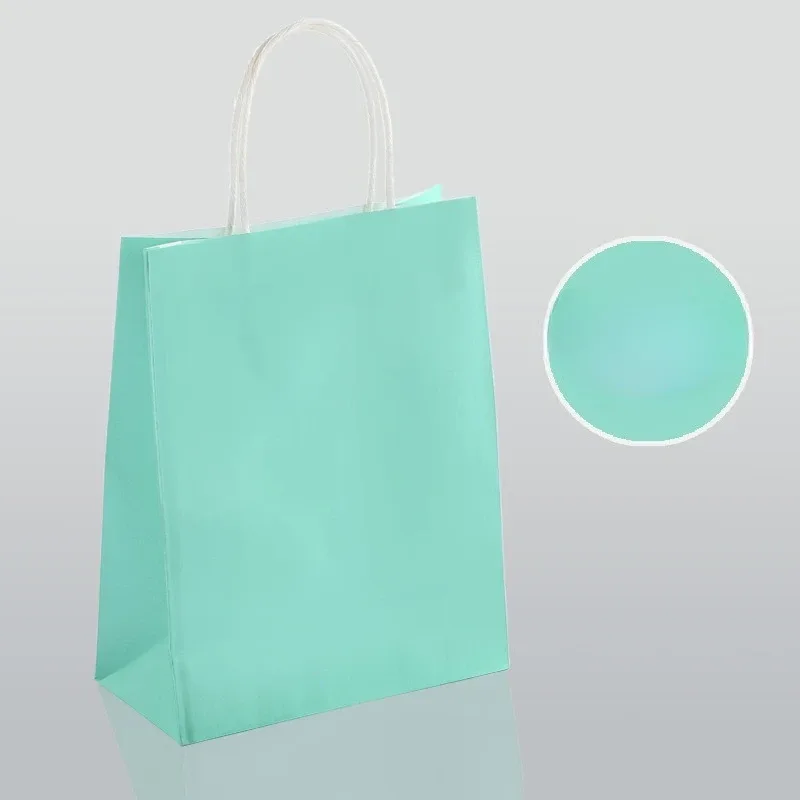 sac en papier multifonctionnel avec poignées, logo personnalisé, 10/50 pièces, sac cadeau pour fête d'anniversaire, sacs de shopping, sac d'emballage en papier kraft